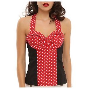 Rockabilly royal bones retro polka dot bustier